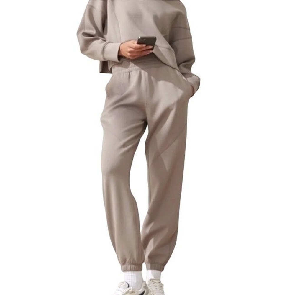 Abercrombie YPB neoKNIT High Rise Joggers Womens S Taupe Beige Sweatpants Active